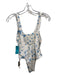 Stone Fox Swim Size XS Cream & Baby Blue Nylon Splotch One Piece Swimsuit Cream & Baby Blue / XS