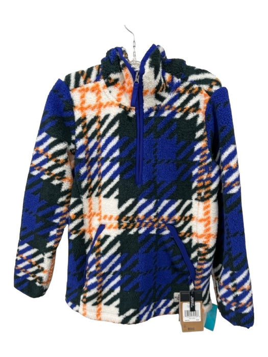 North Face Size S Blue, Green, Orange, White Polyester Fuzzy Abstract Jacket Blue, Green, Orange, White / S