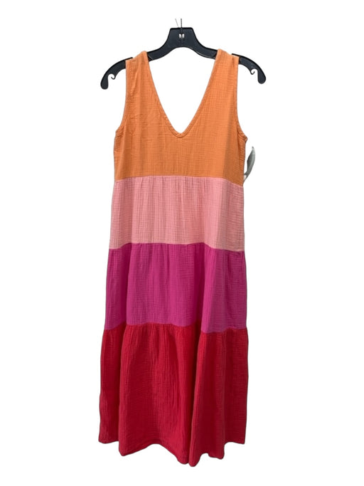 Marine Layer Size XS Pink, Red, Orange Cotton Gauze Colorblock Sleeveless Dress Pink, Red, Orange / XS