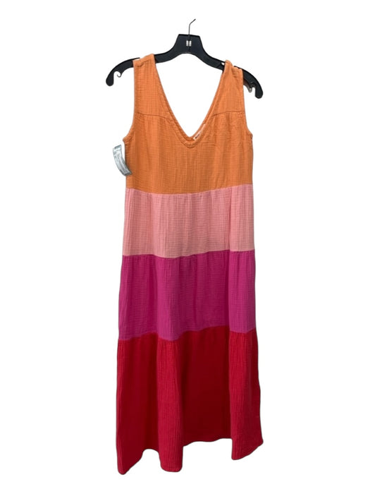 Marine Layer Size XS Pink, Red, Orange Cotton Gauze Colorblock Sleeveless Dress Pink, Red, Orange / XS