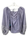 Anthropologie Size S Lavander Cotton Embroidered Floral Long Balloon Sleeve Top Lavander / S