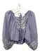 Anthropologie Size S Lavander Cotton Embroidered Floral Long Balloon Sleeve Top Lavander / S