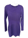 Retrofete Size M Purple Rayon Blend Long Sleeve Metallic Body Con Dress Purple / M