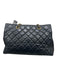 Chanel Black Leather Quilted Gold Hardware Chain Tote Bag Black / Large