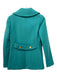 J Crew Size 00 Teal Green Wool & Nylon Blend Collar Gold Button Detail Jacket Teal Green / 00