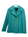 J Crew Size 00 Teal Green Wool & Nylon Blend Collar Gold Button Detail Jacket Teal Green / 00