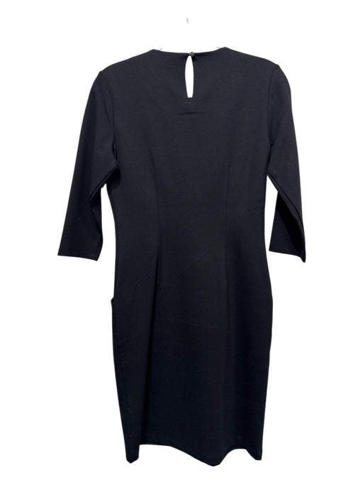 J. McLaughlin Size XS Black Rayon Blend 3/4 Sleeve Princess Seams Pockets Dress Black / XS