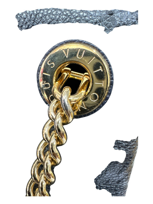 Louis Vuitton Black & Gold Leather Embossed Monogram Gold Tone Hardware Bag Black & Gold / Medium