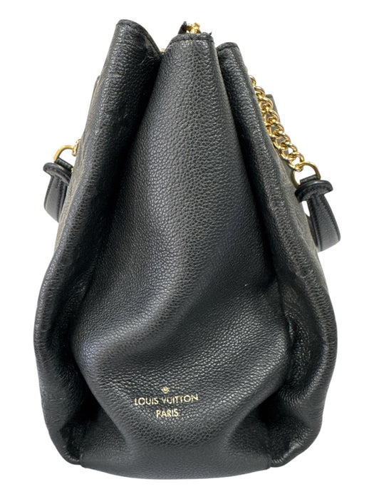Louis Vuitton Black & Gold Leather Embossed Monogram Gold Tone Hardware Bag Black & Gold / Medium