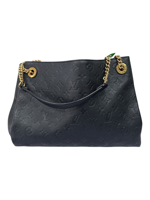 Louis Vuitton Black & Gold Leather Embossed Monogram Gold Tone Hardware Bag Black & Gold / Medium