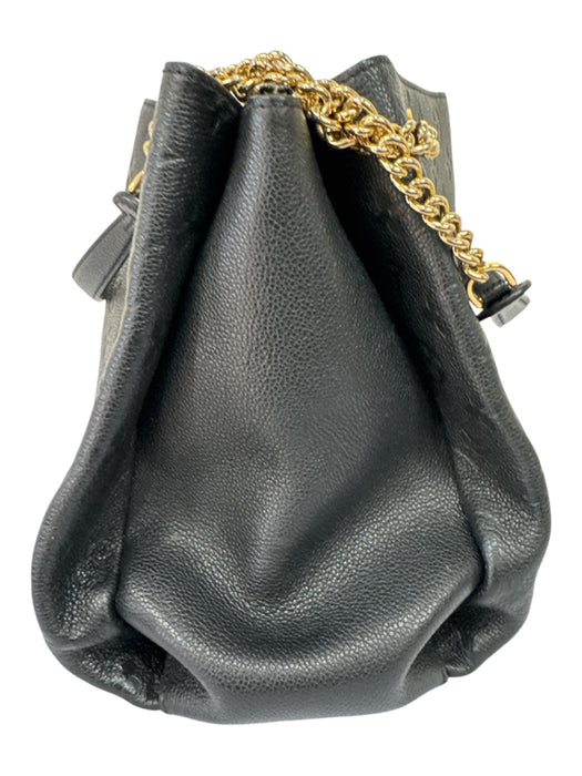 Louis Vuitton Black & Gold Leather Embossed Monogram Gold Tone Hardware Bag Black & Gold / Medium