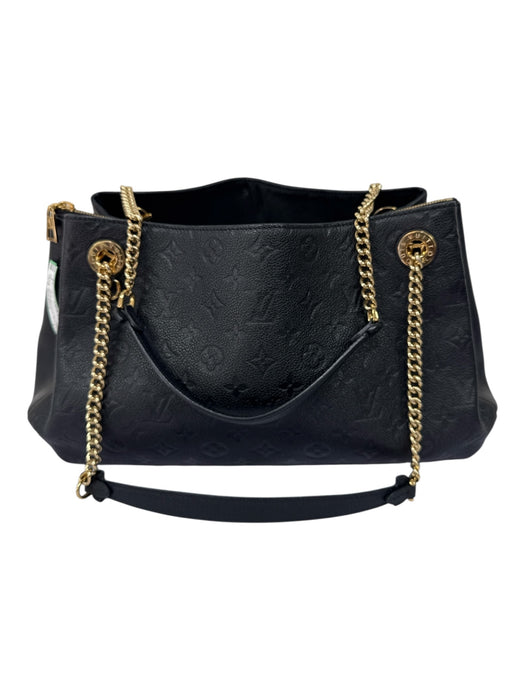 Louis Vuitton Black & Gold Leather Embossed Monogram Gold Tone Hardware Bag Black & Gold / Medium