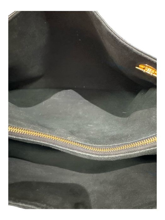 Louis Vuitton Black & Gold Leather Embossed Monogram Gold Tone Hardware Bag Black & Gold / Medium