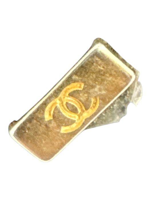 Chanel Black & Gold Caviar Leather Interlocking C's Chain Strap Snap Closure Bag Black & Gold / Small