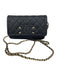 Chanel Black & Gold Caviar Leather Interlocking C's Chain Strap Snap Closure Bag Black & Gold / Small