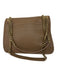 Yves Saint Laurent Dark Tan Lamb leather Grained Flap Closure Logo Bag Dark Tan / Medium