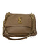 Yves Saint Laurent Dark Tan Lamb leather Grained Flap Closure Logo Bag Dark Tan / Medium