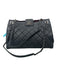 Chanel Black Leather Quilted Chain Strap Pewter Hardware Tote Bag Black / L