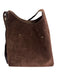 Tory Burch Dark Brown Leather Suede Shoulder Strap Gold Hardware Adjustable Bag Dark Brown / Large