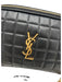 Saint Laurent Black & Gold Leather Zip Close Matelasse Chain Strap Crossbody Bag Black & Gold / Small
