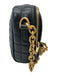 Saint Laurent Black & Gold Leather Zip Close Matelasse Chain Strap Crossbody Bag Black & Gold / Small