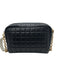 Saint Laurent Black & Gold Leather Zip Close Matelasse Chain Strap Crossbody Bag Black & Gold / Small