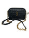 Saint Laurent Black & Gold Leather Zip Close Matelasse Chain Strap Crossbody Bag Black & Gold / Small