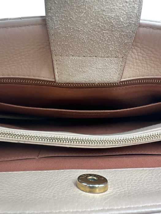 Chanel Beige Leather Quilted Chain Detail Toggle Pocket Shoulder Bag Beige