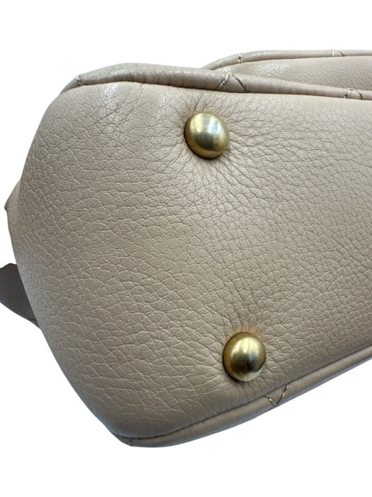 Chanel Beige Leather Quilted Chain Detail Toggle Pocket Shoulder Bag Beige