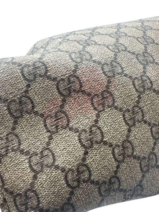 Gucci Beige Brown Coated Canvas Guccissima Web Detail Open Top Tote Bag Beige Brown