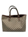 Gucci Beige Brown Coated Canvas Guccissima Web Detail Open Top Tote Bag Beige Brown