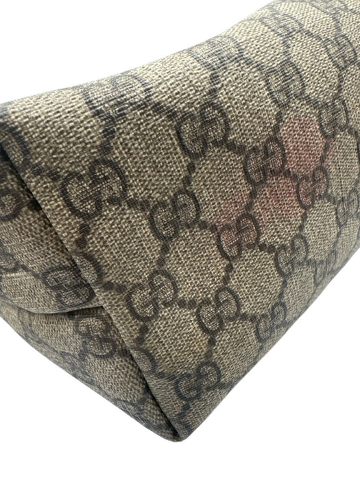 Gucci Beige Brown Coated Canvas Guccissima Web Detail Open Top Tote Bag Beige Brown