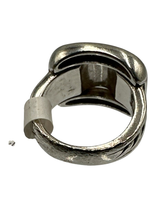 David Yurman Silver Sterling Silver Diamond Engraved Square Cable Ring Silver