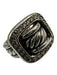 David Yurman Silver Sterling Silver Diamond Engraved Square Cable Ring Silver