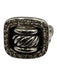 David Yurman Silver Sterling Silver Diamond Engraved Square Cable Ring Silver
