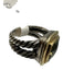 David Yurman Green Silver & Gold Sterling Albion Square Ring Green
