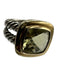 David Yurman Green Silver & Gold Sterling Albion Square Ring Green