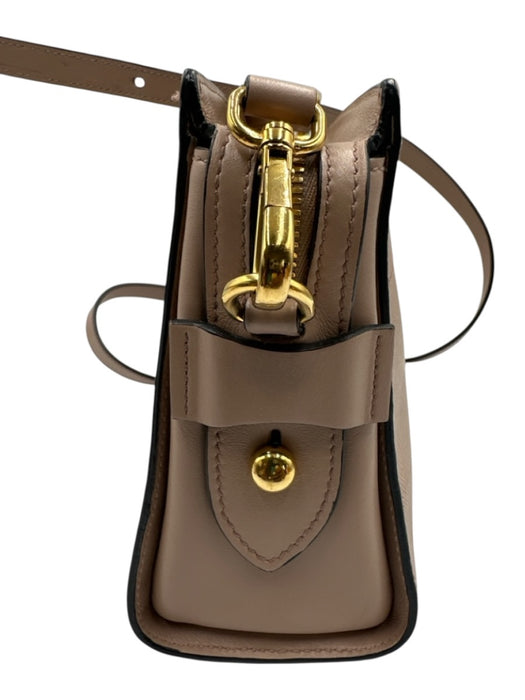 Prada Mauve Pink Saffiano Leather Gold hardware Zip Top Rectangle Crossbody Bag Mauve Pink / S