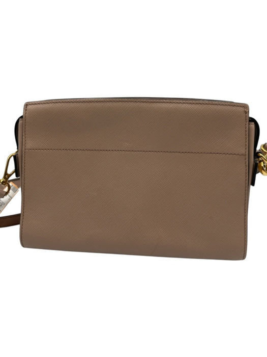 Prada Mauve Pink Saffiano Leather Gold hardware Zip Top Rectangle Crossbody Bag Mauve Pink / S