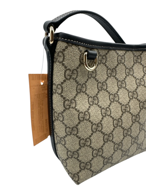 Gucci Beige & Black Coated Canvas Bucket Guccissima Magnetic Close Crossbody Bag Beige & Black / XS