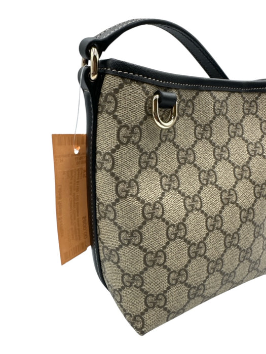 Gucci Beige & Black Coated Canvas Bucket Guccissima Magnetic Close Crossbody Bag Beige & Black / XS