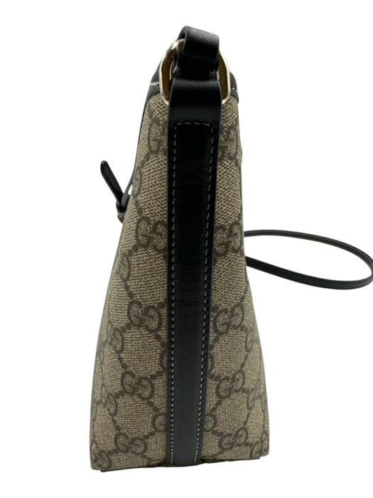 Gucci Beige & Black Coated Canvas Bucket Guccissima Magnetic Close Crossbody Bag Beige & Black / XS