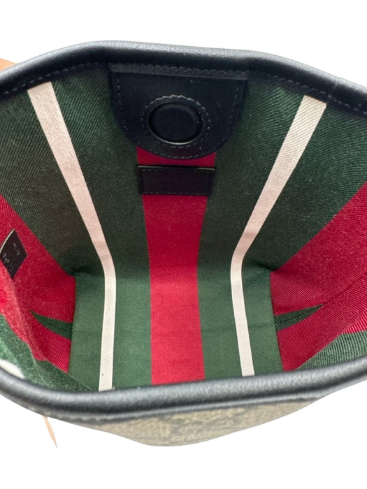 Gucci Beige & Black Coated Canvas Bucket Guccissima Magnetic Close Crossbody Bag Beige & Black / XS