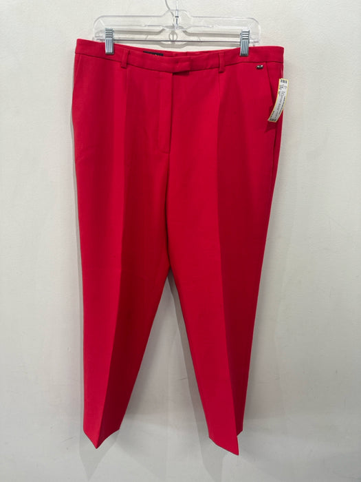 Escada Size 42 Red Virgin Wool Zip & Hook Closure Pockets Trouser Pants
