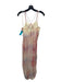 Free People Size XS Beige & Pink Rayon Abstract Spaghetti Strap Speckled Dress Beige & Pink / XS