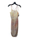 Free People Size XS Beige & Pink Rayon Abstract Spaghetti Strap Speckled Dress Beige & Pink / XS