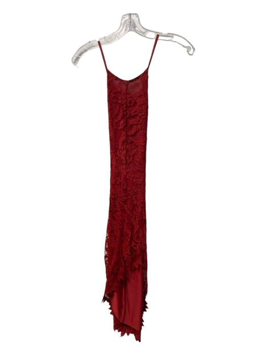 For Love & Lemons Size S Red Cotton Blend High Neck Spaghetti Strap Dress Red / S