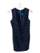 Brooks Brothers Size 6 Navy Wool Sleeveless Fringe V Neck Midi Dress Navy / 6