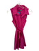 Sharagano Size 8 Magenta Polyester Blend Sleeveless Button Down Collar Dress Magenta / 8