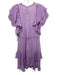 Lela Rose Size 2 Purple & White Silk Ruffle Cap Sleeve Gingham Mini Dress Purple & White / 2